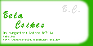 bela csipes business card